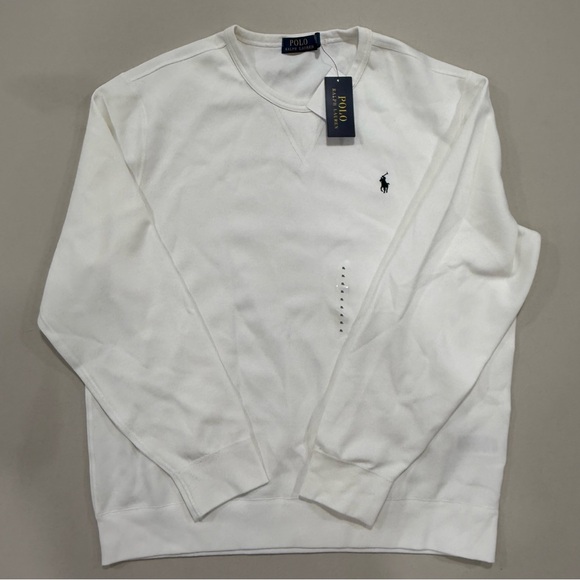 Polo Ralph Lauren Men’s Crew Neck Sweatshirt White XL NWT - Picture 2 of 10